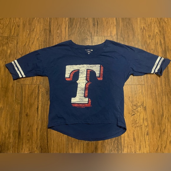 Texas Rangers MLB cuffed short sleeve T shirt Genuine Merchandise %100 cotton - Picture 1 of 4